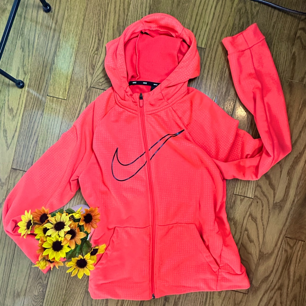 Nike Orange DriFit Athletic Zip-Up Jacket Size XL